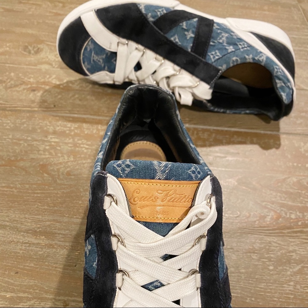 SOLD🎉 LOUIS VUITTON SUPREME Denim Sneakers Monogram - Picture 6 of 12